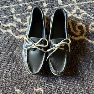 Sperry Black and White Boat Shoes men's 7.5 women's 9 new